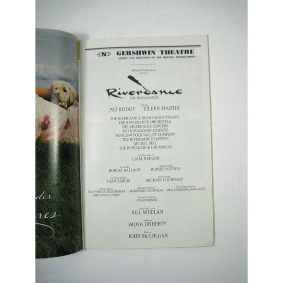 Riverdance Broadway Playbill April 2001 Gershwin Theatre Pat Roddy Eileen Martin - Picture 3 of 6